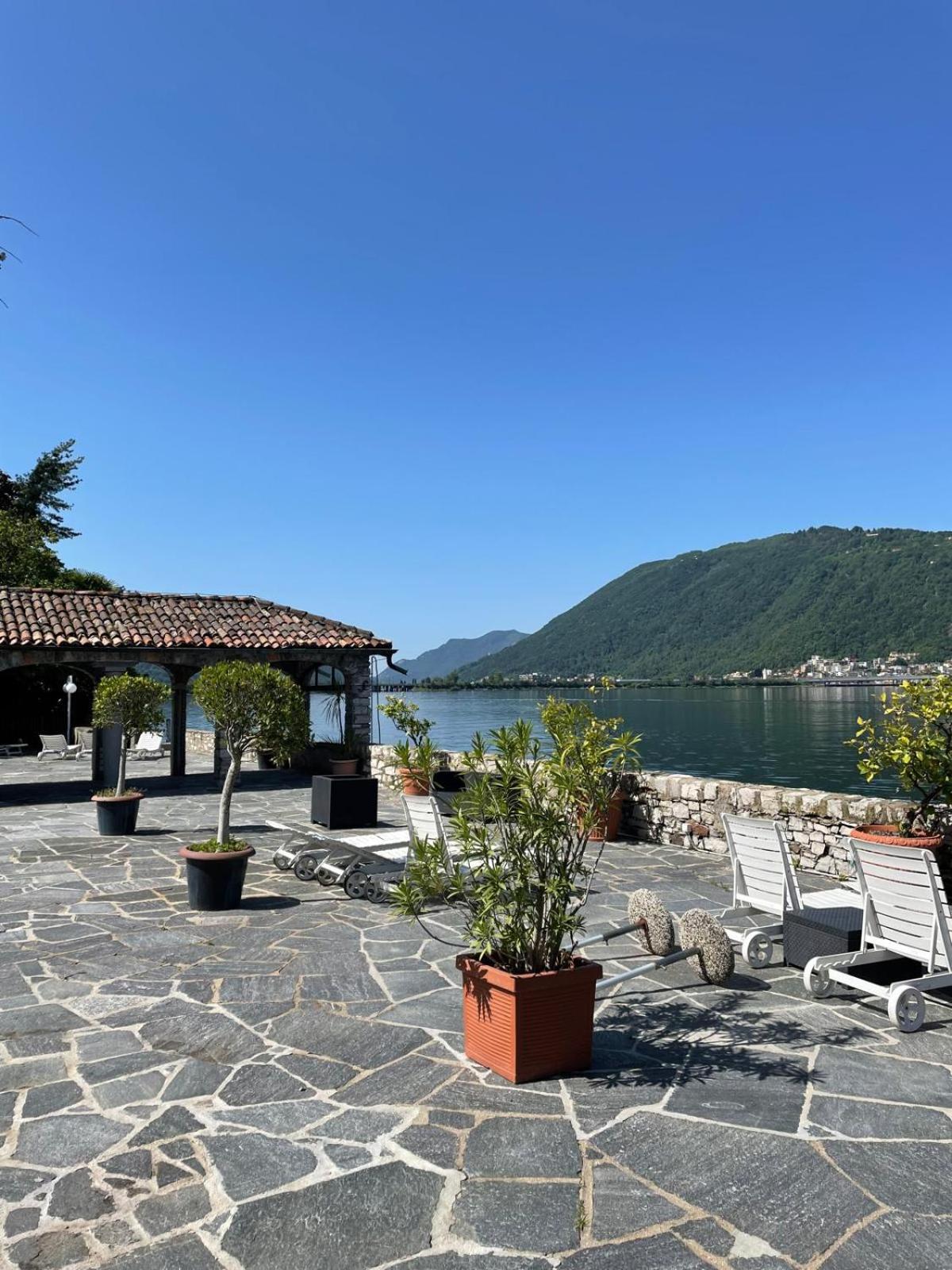 Luganersee, Pool, Strand, Parkplatz, Suite 204 Біссоне Екстер'єр фото